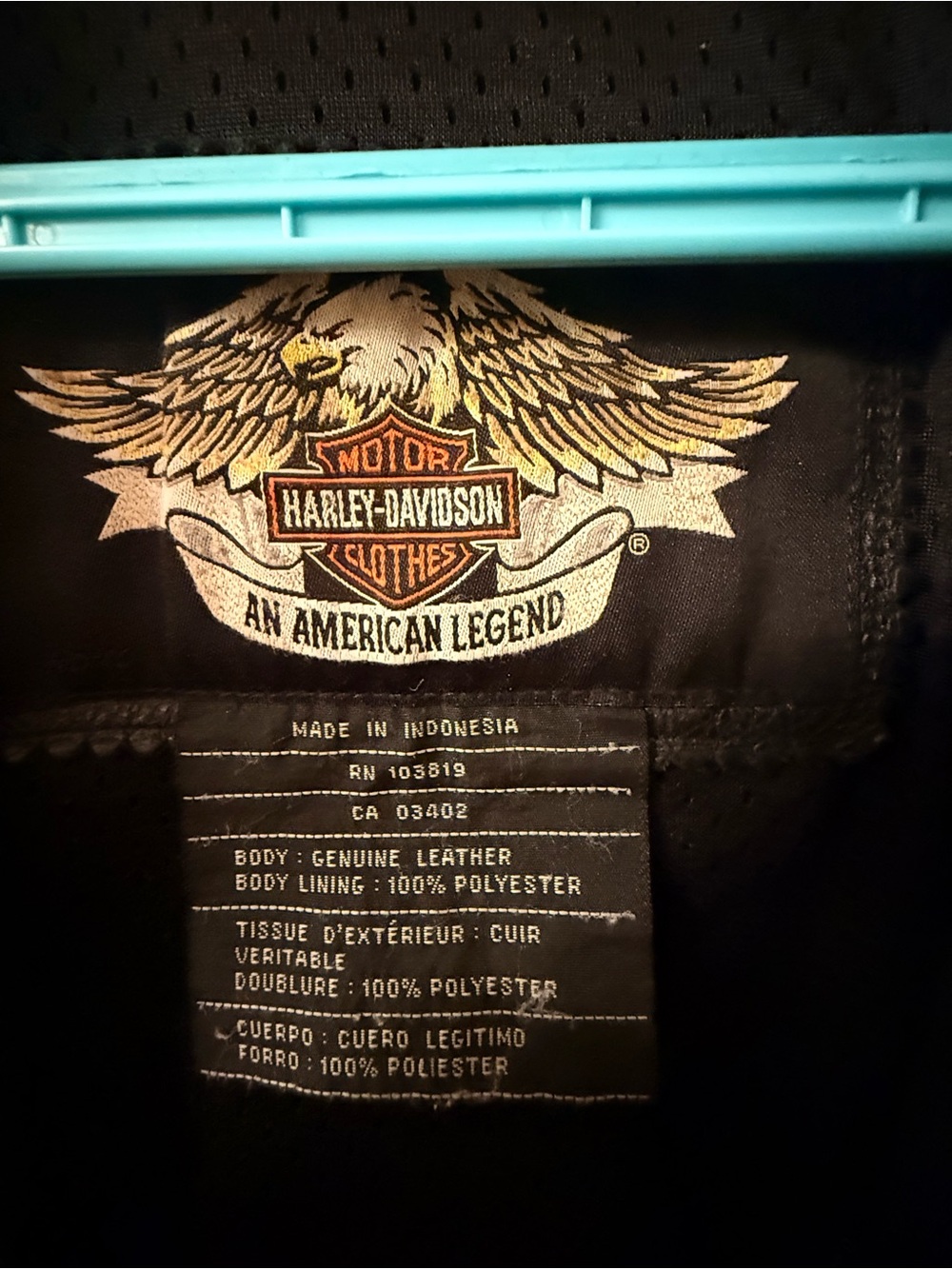 Harley-Davidson Black Leather Bomber Jacket with Gold Logo - Picture 3 of 13
